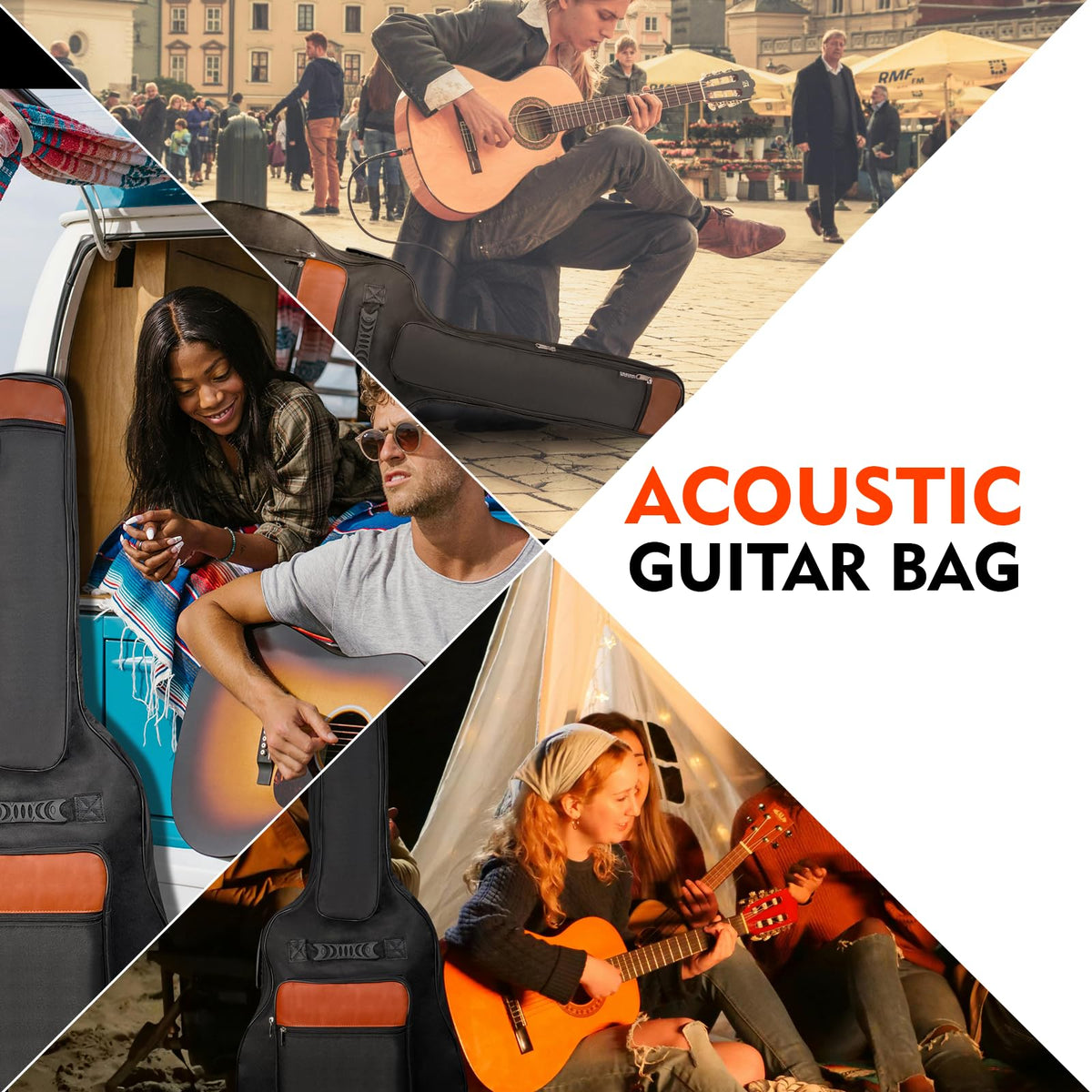Acoustic Guitar Bag with 0.5-inch Padding (Black) P5123