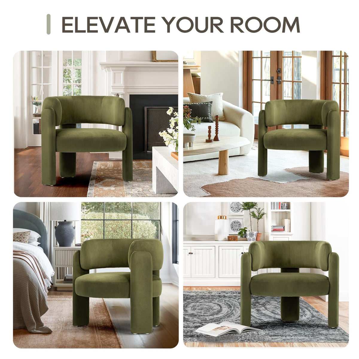 Velvet Accent Chair Set of 2 Green I90771