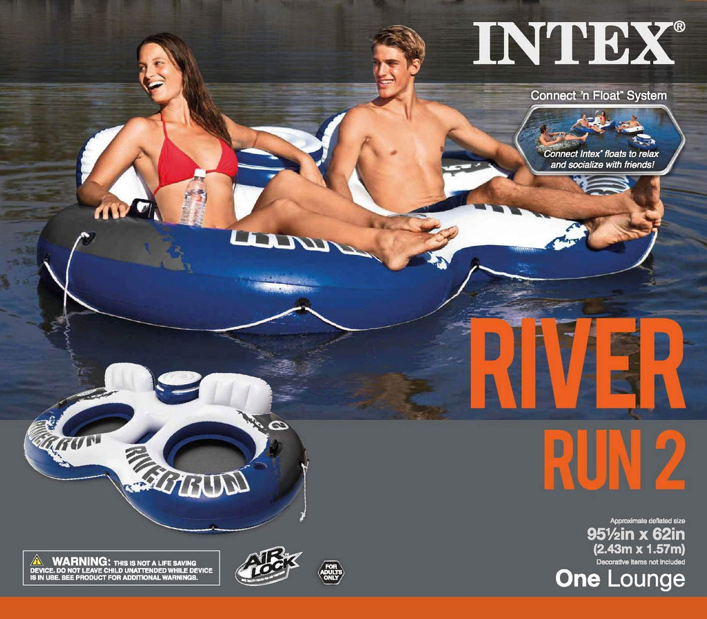 Inflatable 2-Person Floating Lake Lounge, 2-Pack T42008