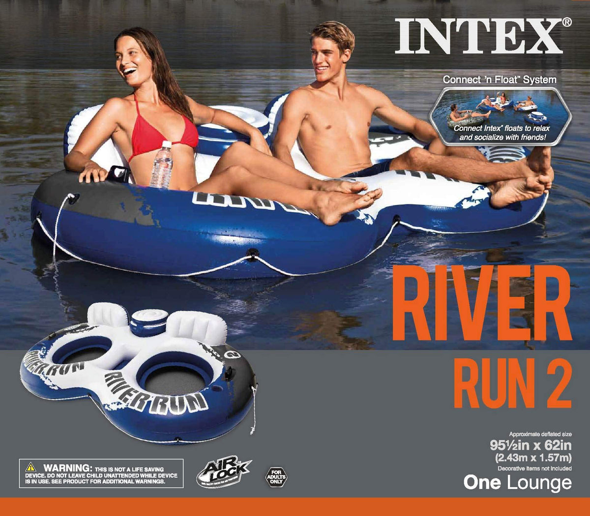 Inflatable 2-Person Floating Lake Lounge, 2-Pack T42008