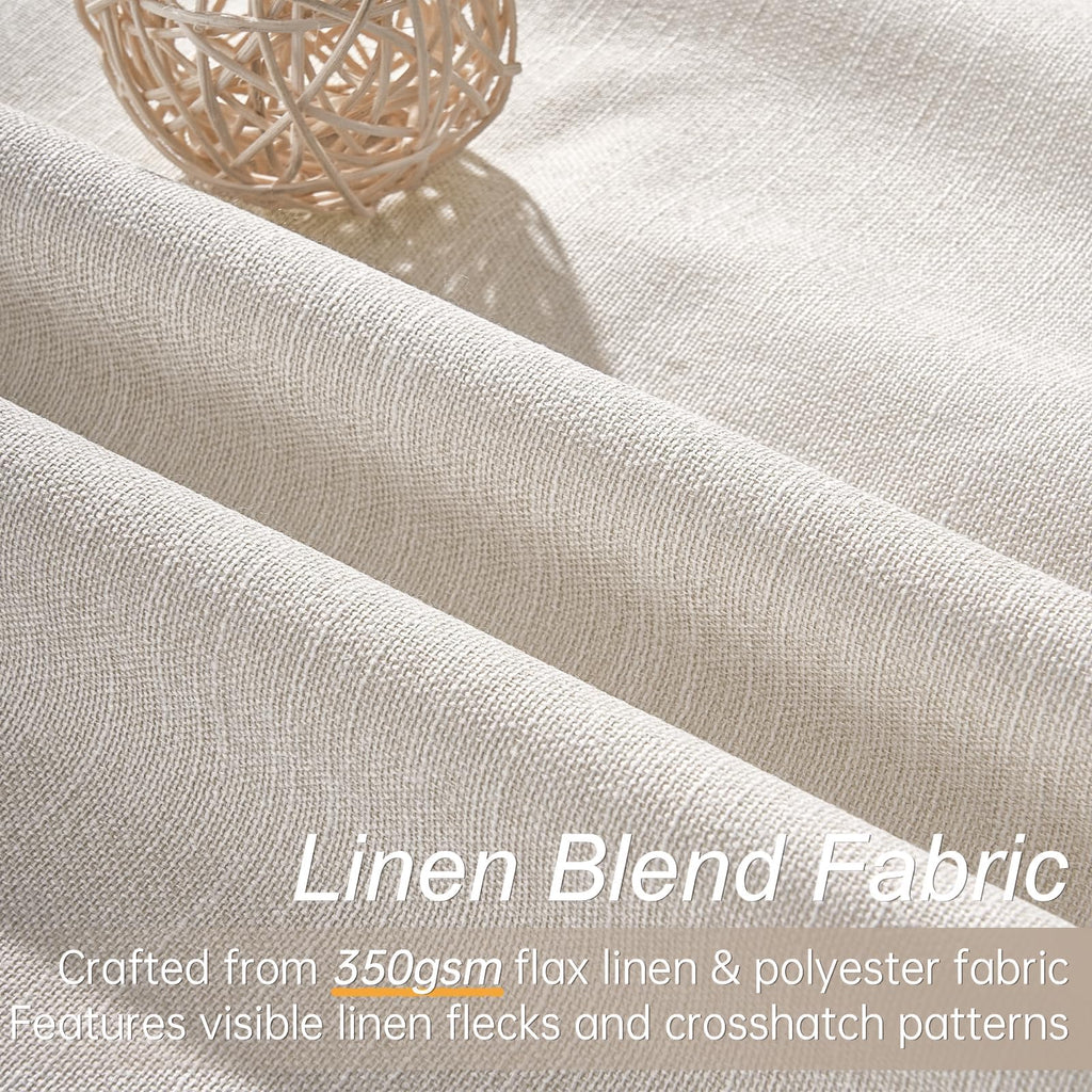 Cream Linen Blackout Curtains 84 Inch Pinch Pleat D92978