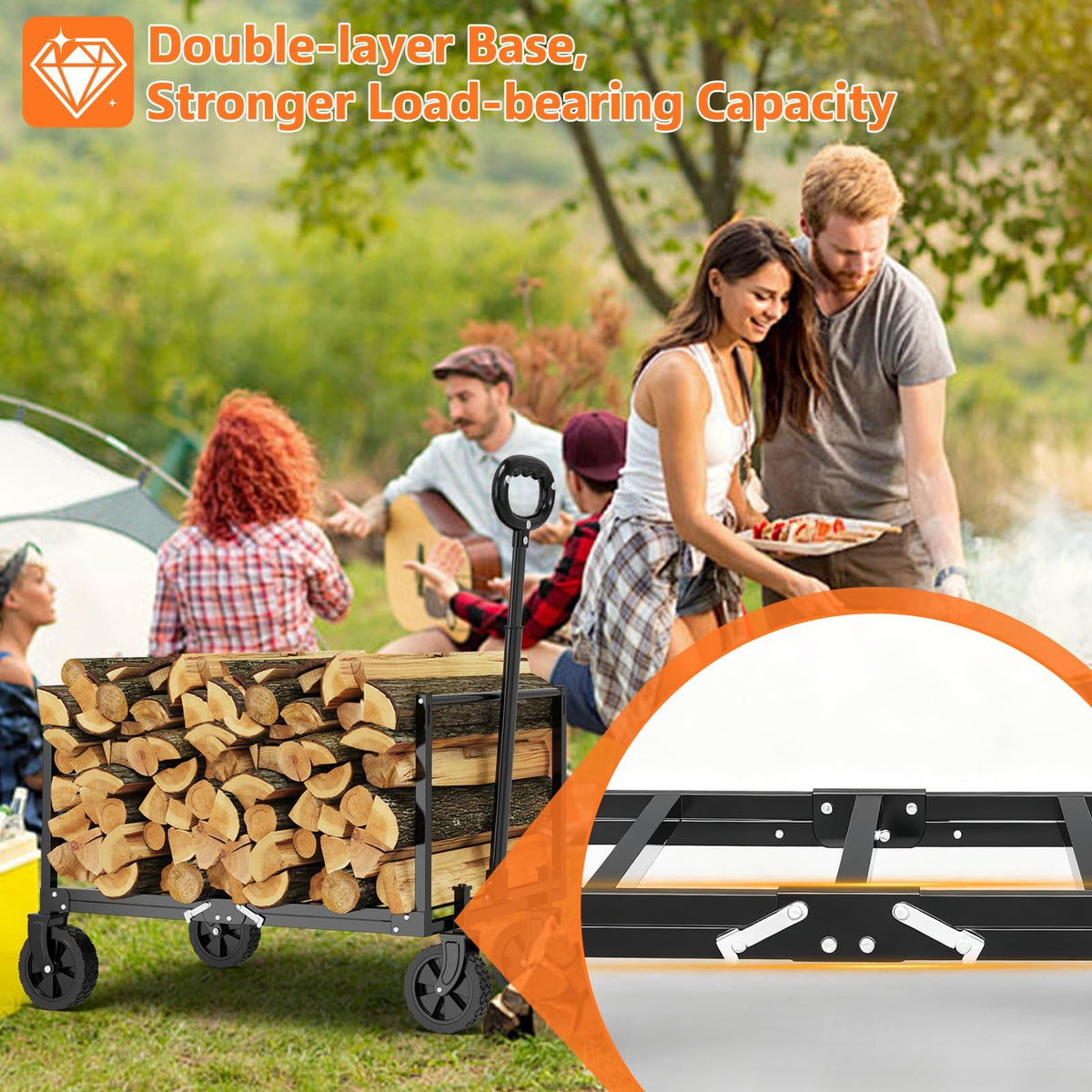 Foldable Heavy Duty Utility Wagon Cart with Wheels G60677