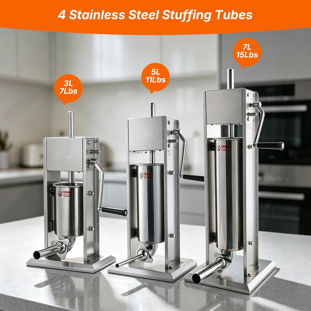 Stainless Steel Vertical Sausage Stuffer 15Lb Z4444