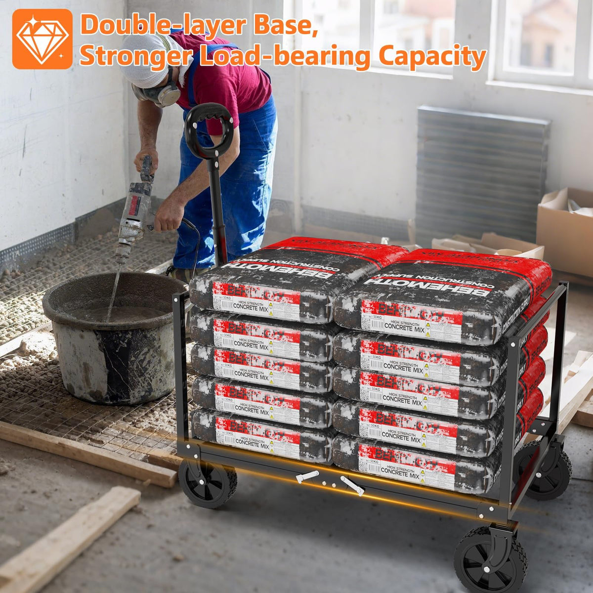 Foldable Heavy Duty Utility Wagon Cart with Wheels G60677