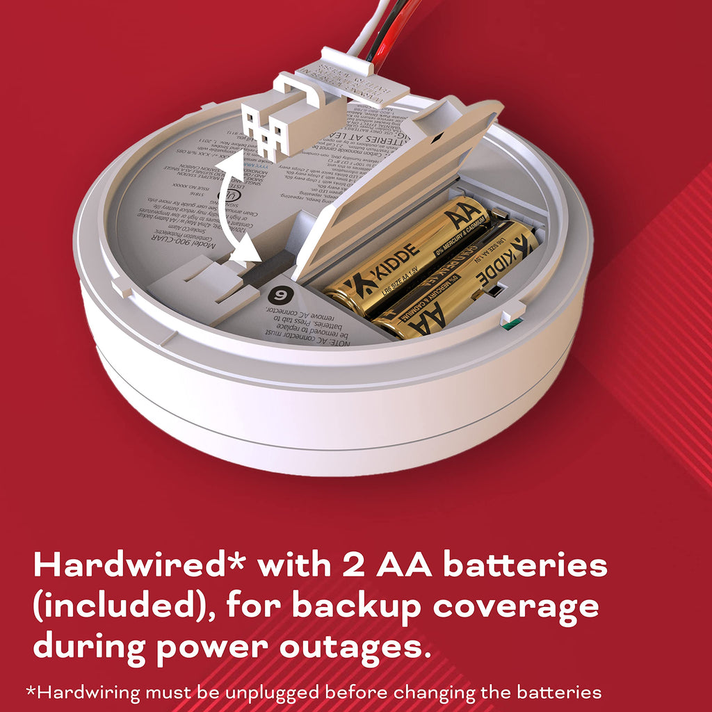 Hardwired Smoke & Carbon Monoxide Detector, 4 Pack T222713