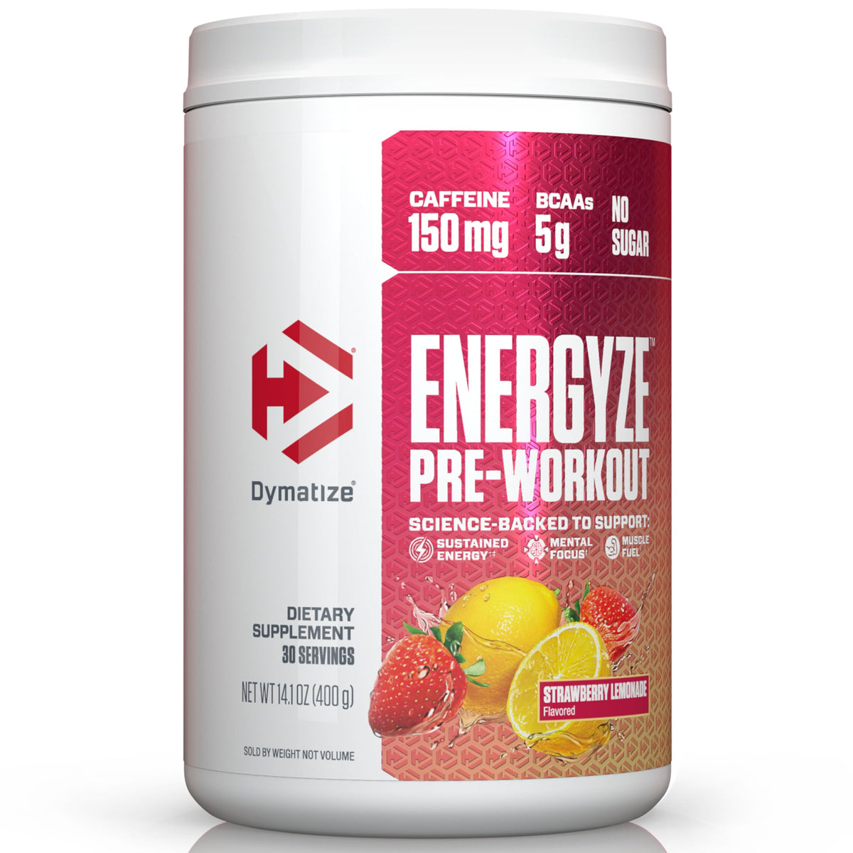 Pre Workout Powder Strawberry Lemonade 150mg Caffeine 5g BCAAs 30 Servings V88447