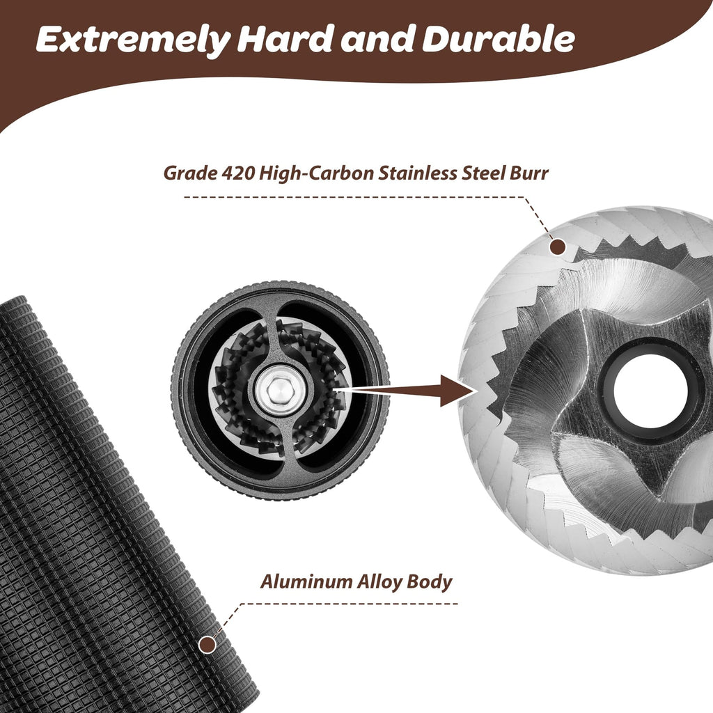 Manual Hand Crank Stainless Steel Conical Burr Coffee Grinder L21047