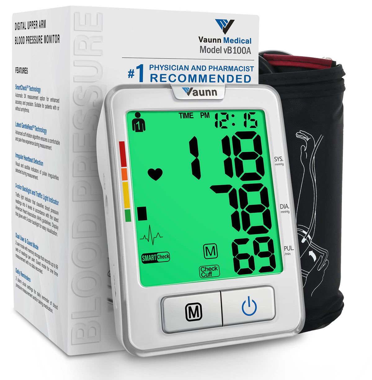Automatic Upper Arm Blood Pressure Monitor Medium Arm Cuff I407