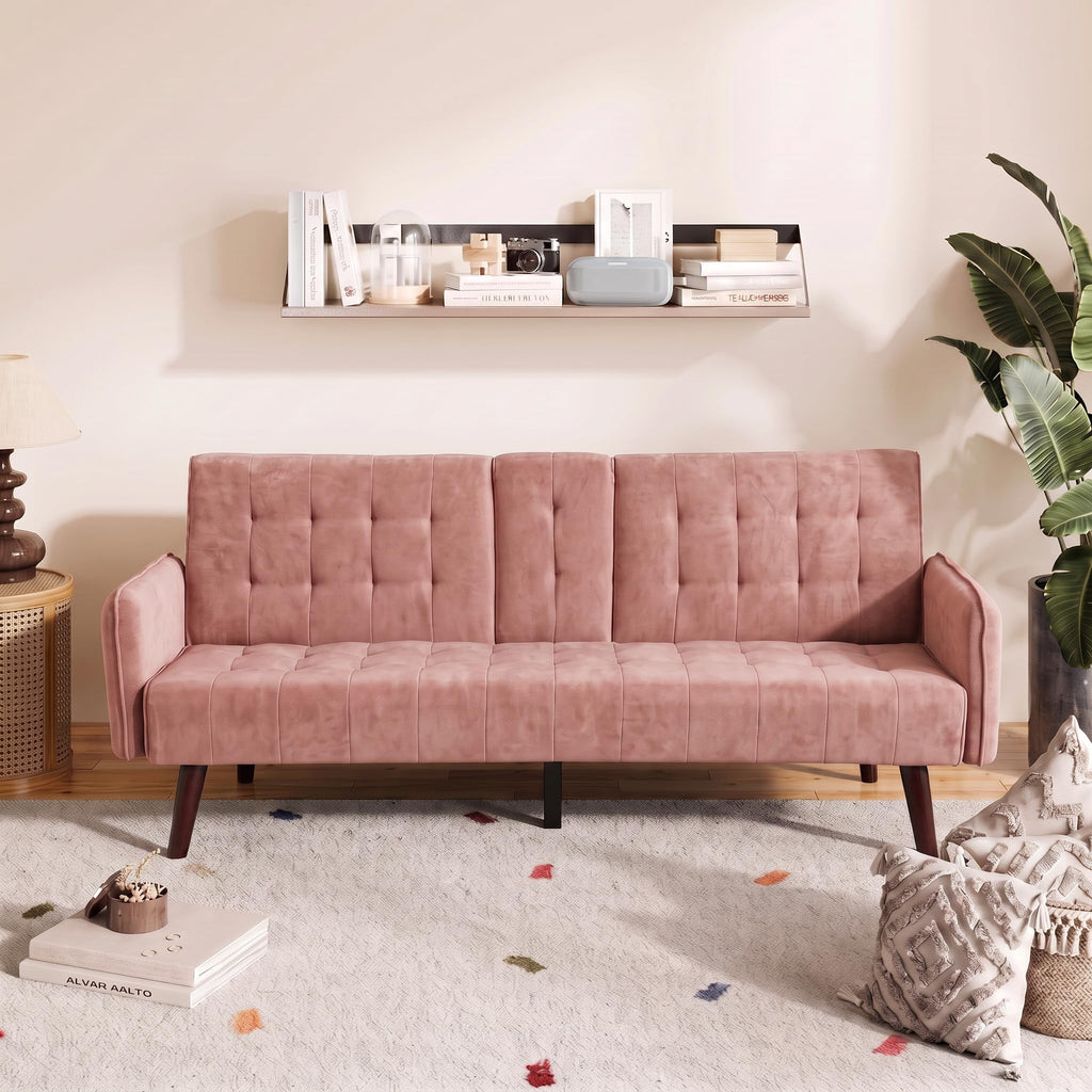Pink Convertible Sleeper Sofa I326