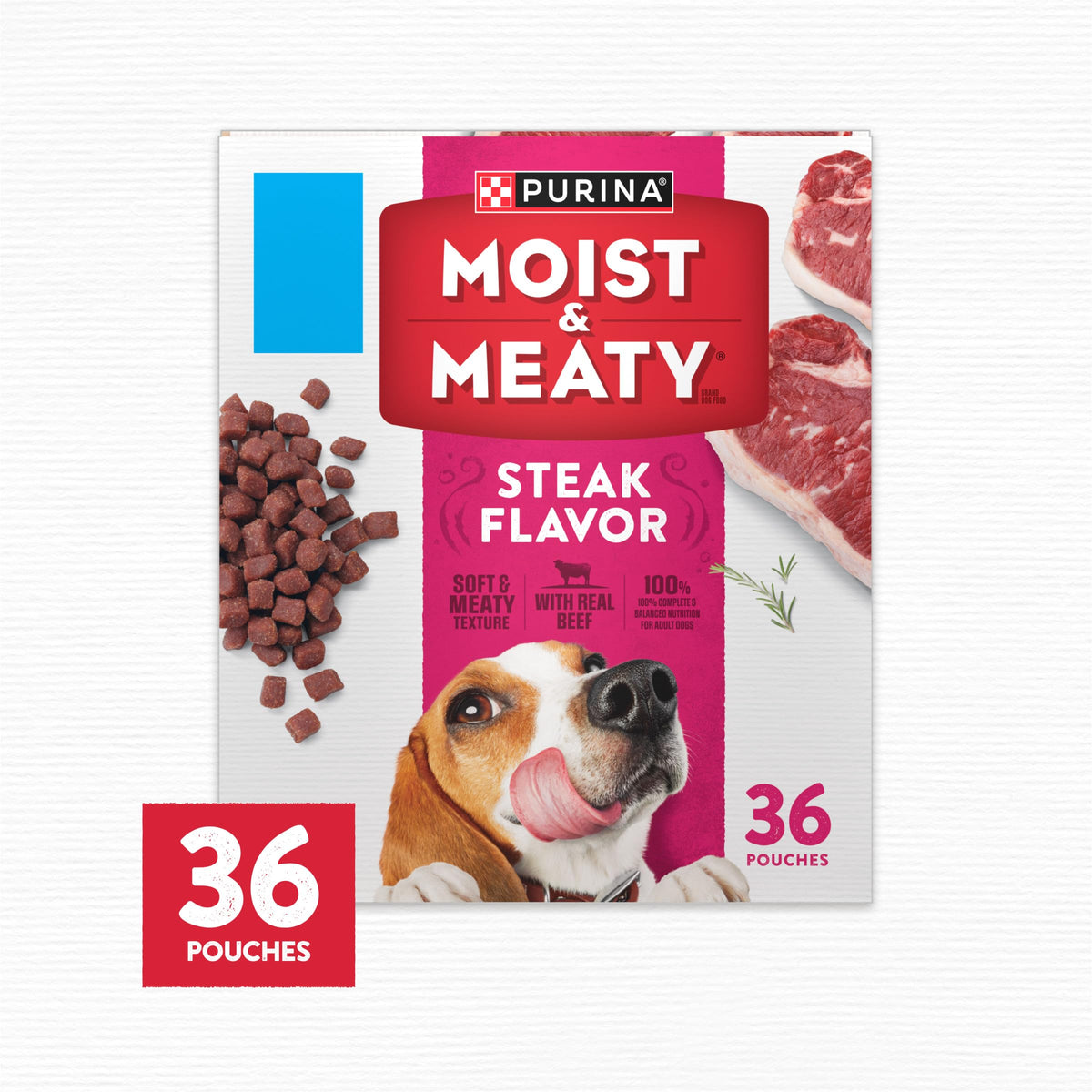 Moist & Meaty Soft Dog Food Pouches, 36 ct O170467