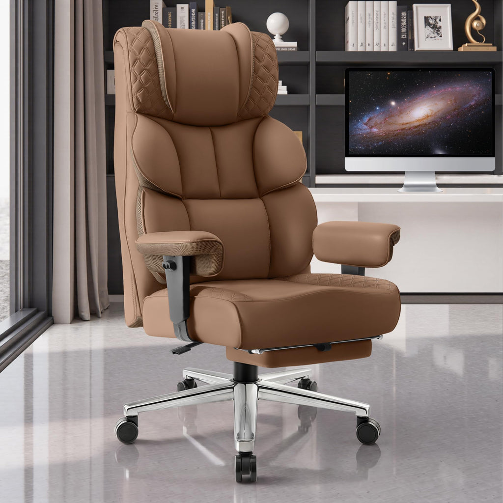 Big and Tall Leather Gaming Chair with Footrest S20413