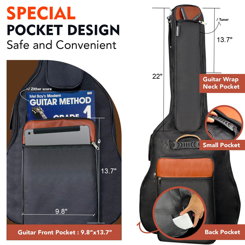 Acoustic Guitar Bag with 0.5-inch Padding (Black) P5123