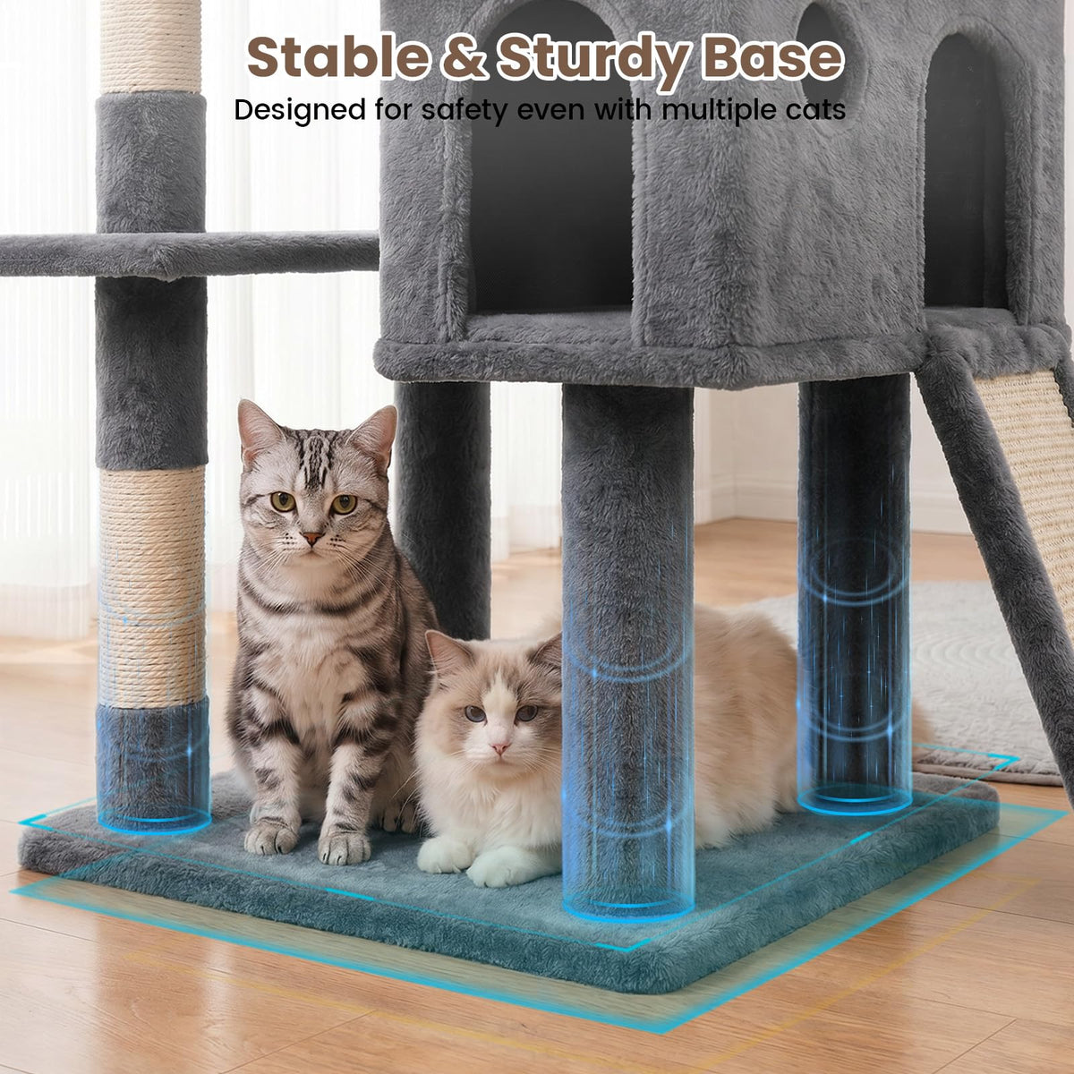 70 Inches Indoor Cat Tree with Ladder U30752
