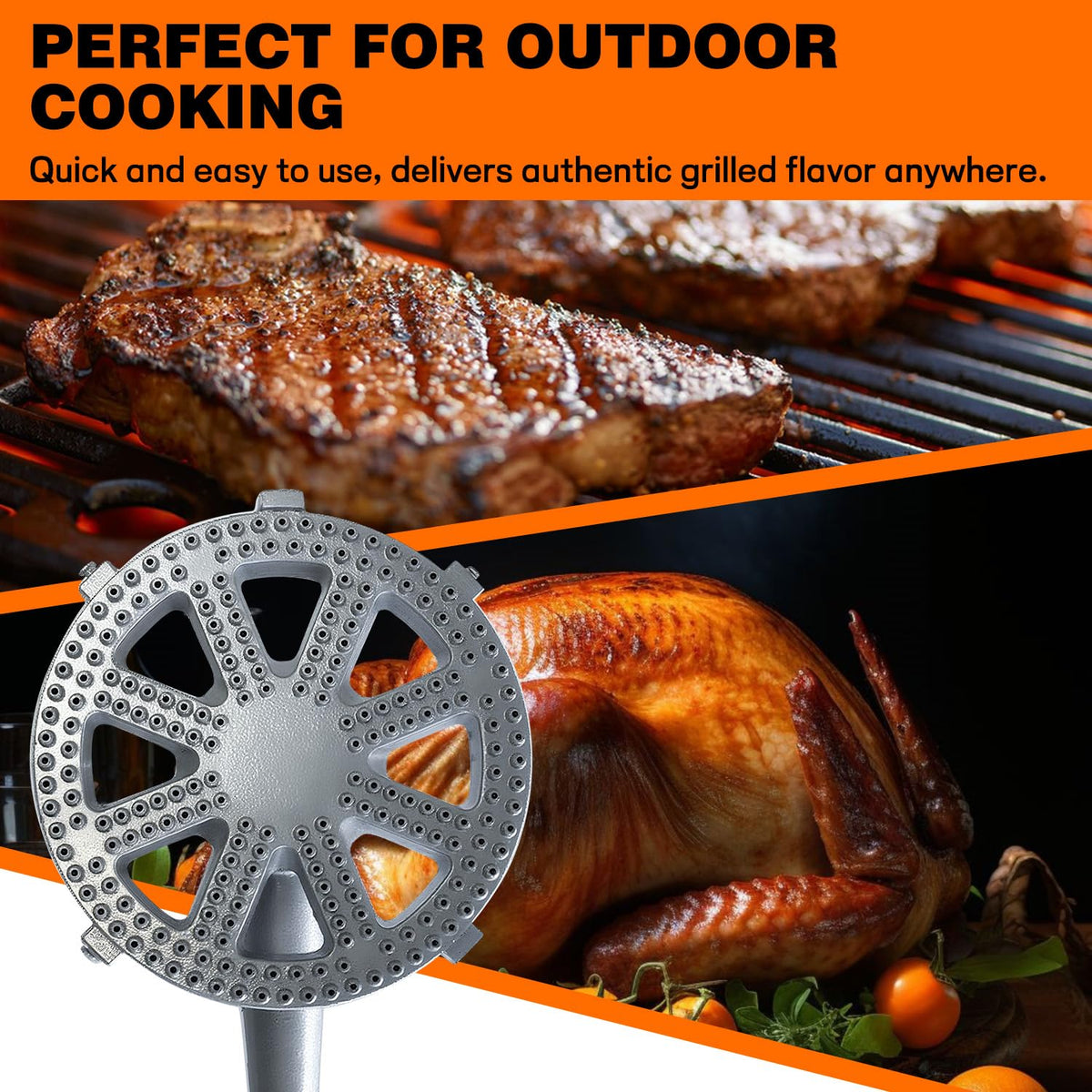 Cast-Iron Propane Burner Head with Adjustable Regulator V111526