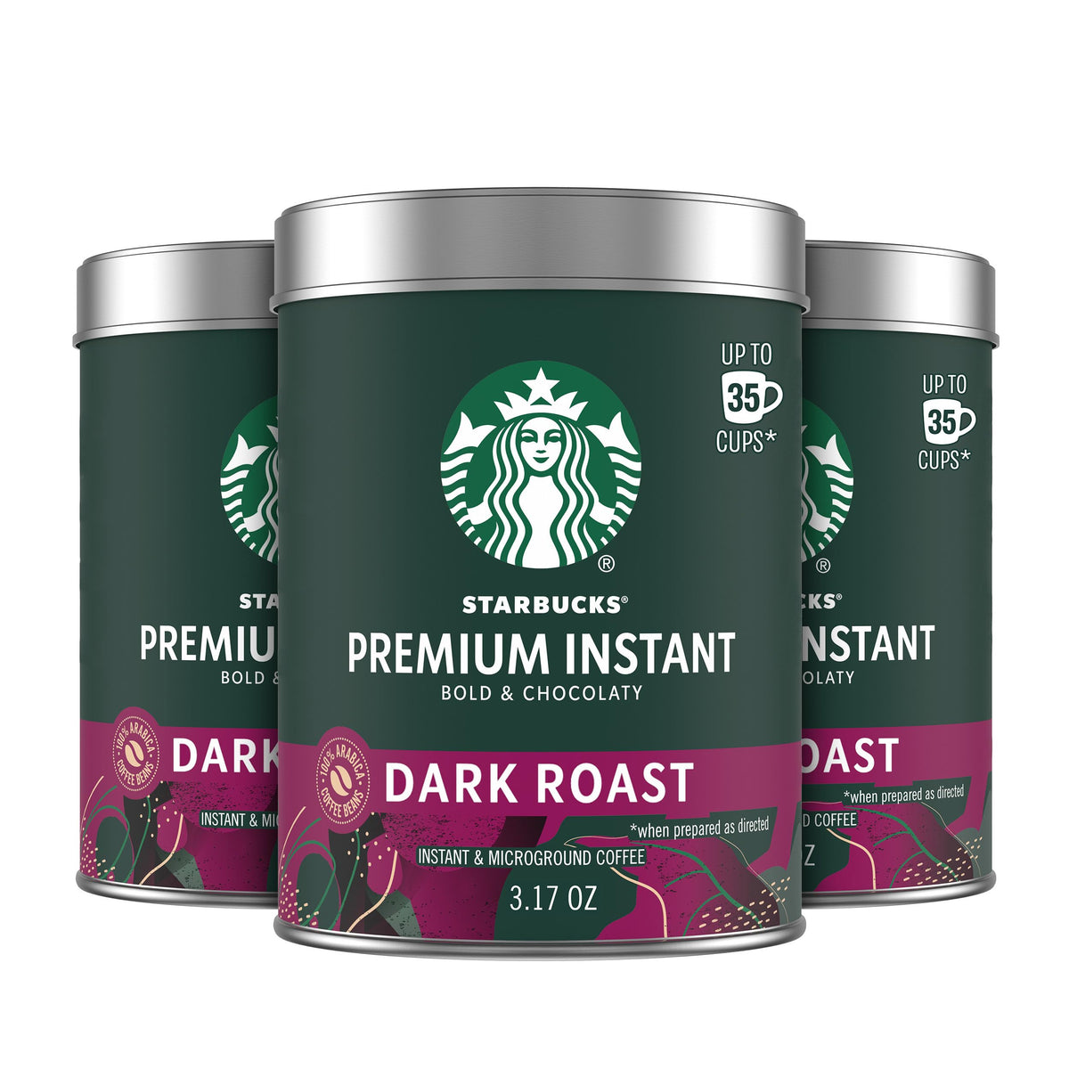 Dark Roast Instant Coffee 3 Tins 3.17 oz V216