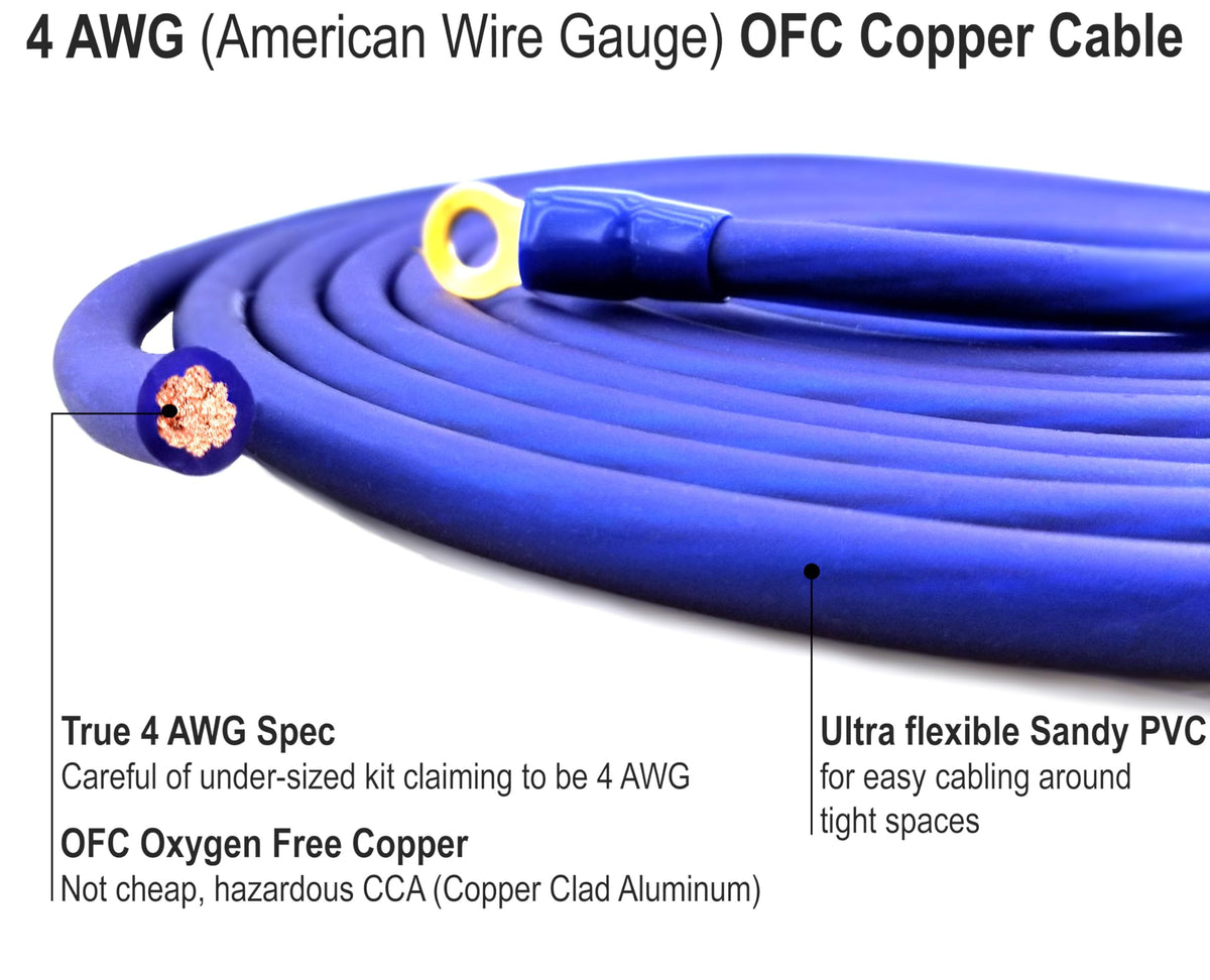 4 AWG 100% Copper Car Audio Amp Wire Kit B733