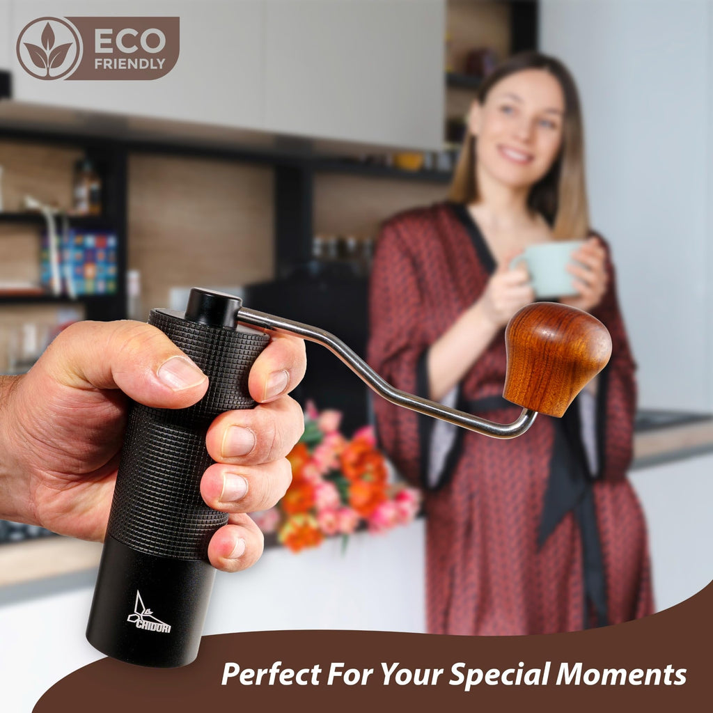 Manual Hand Crank Stainless Steel Conical Burr Coffee Grinder L21047