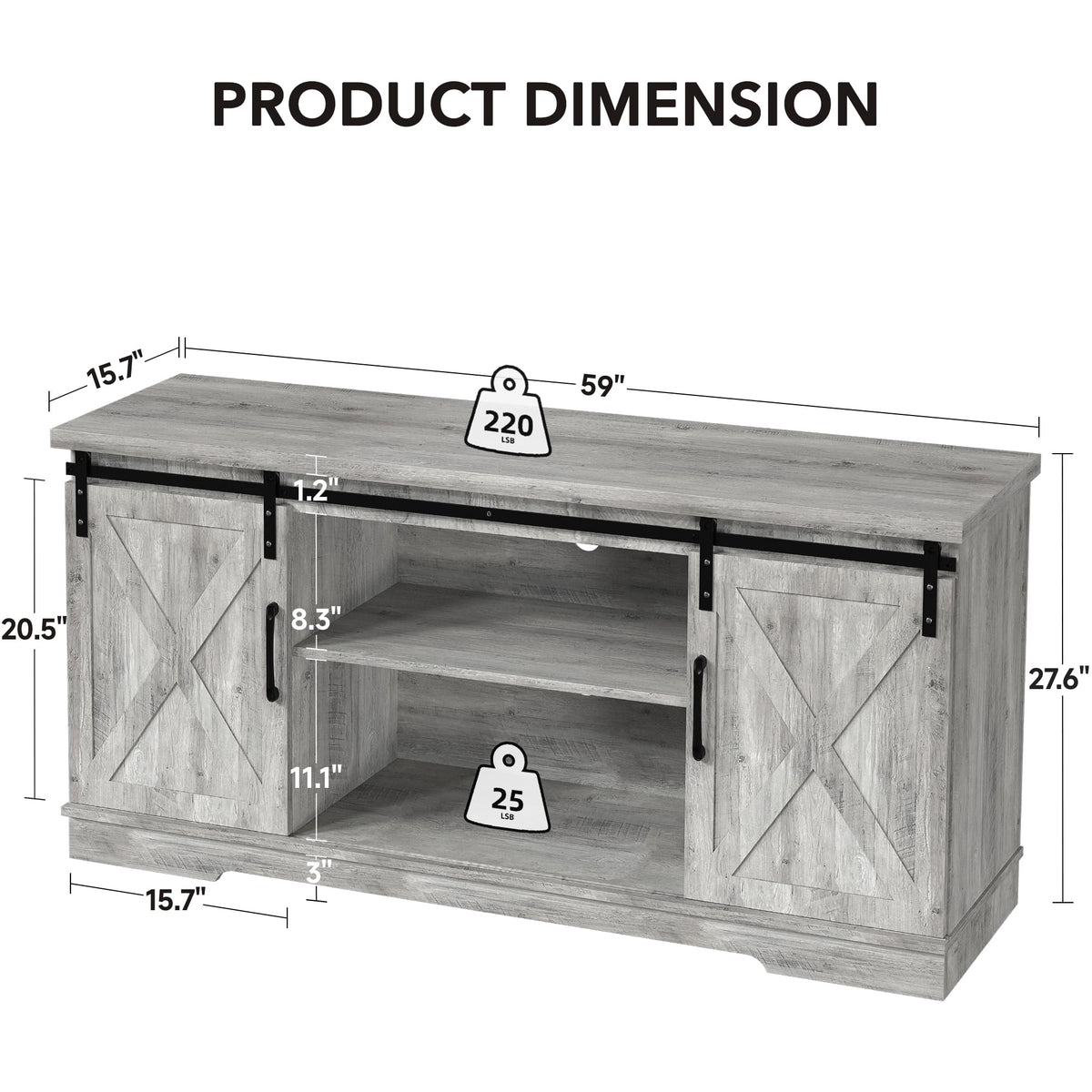 Farmhouse TV Stand for 65 Inch TV N1808