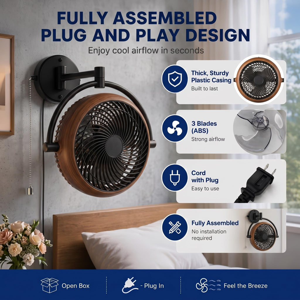 10 Inch Oscillating Wall Mount Fan D978193