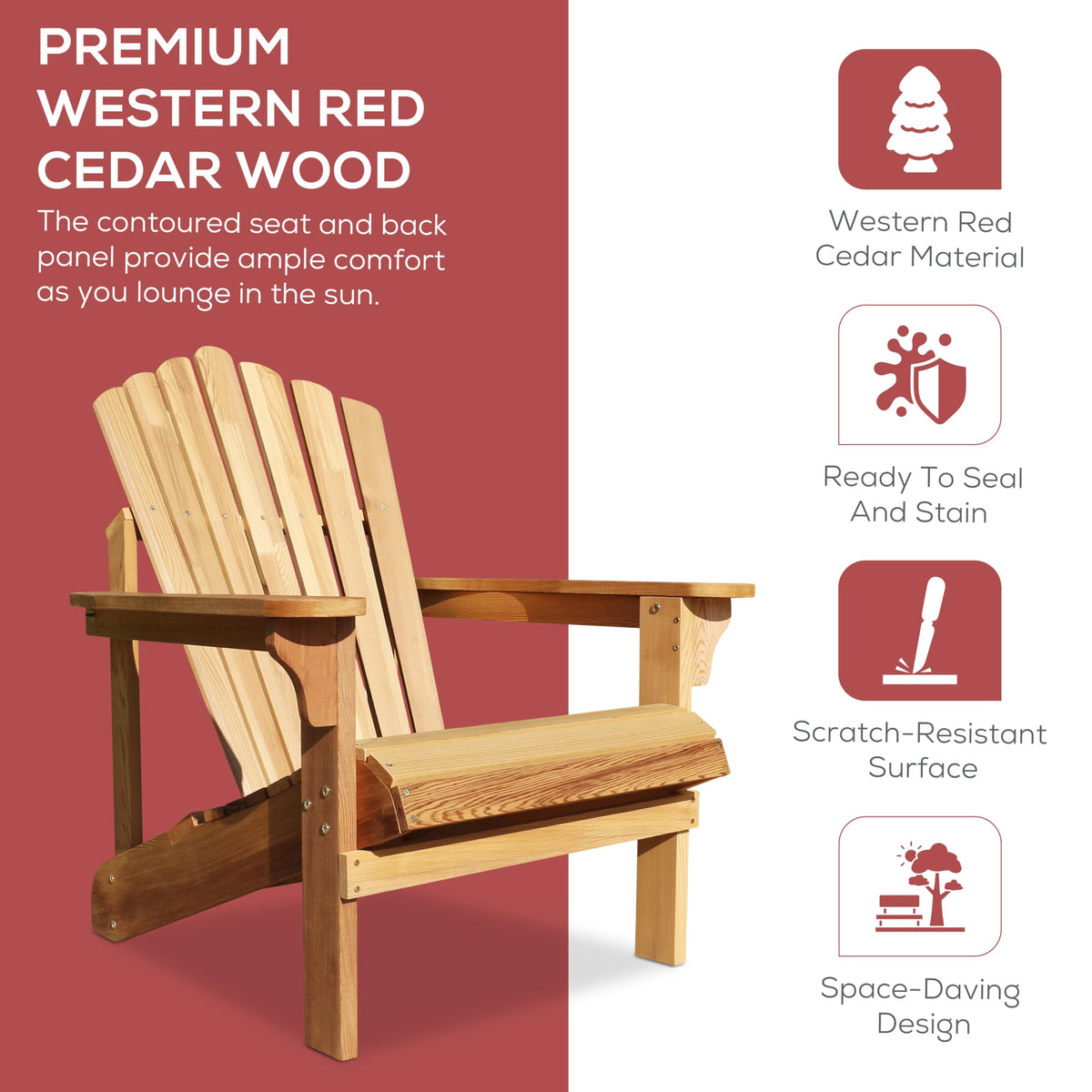 Adirondack Chair Western Red Cedar N452