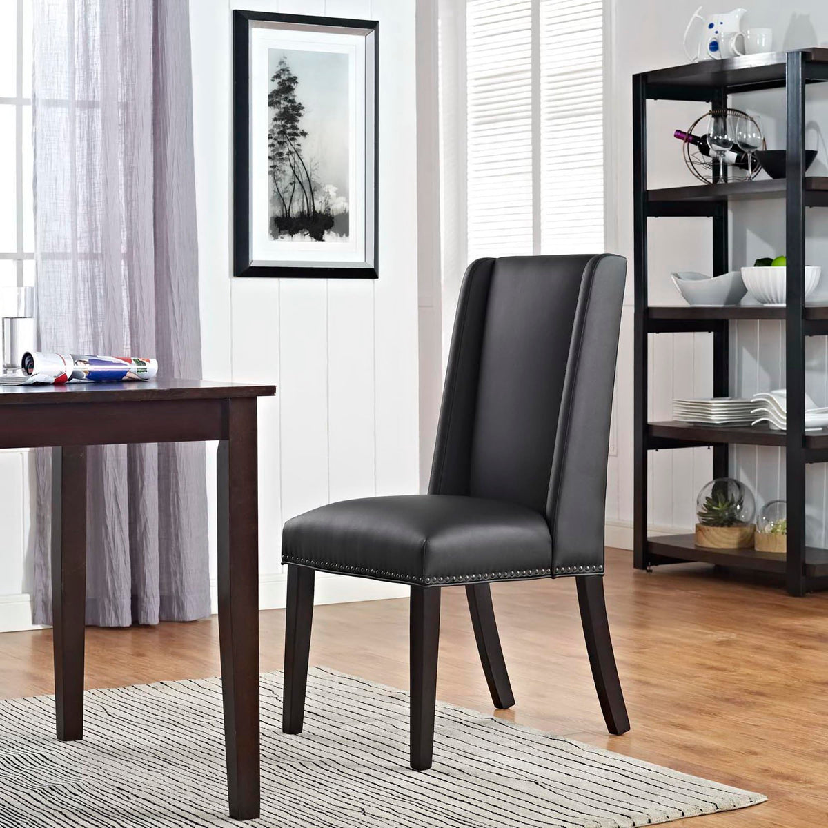 Black Vegan Leather Dining Side Chair G1919