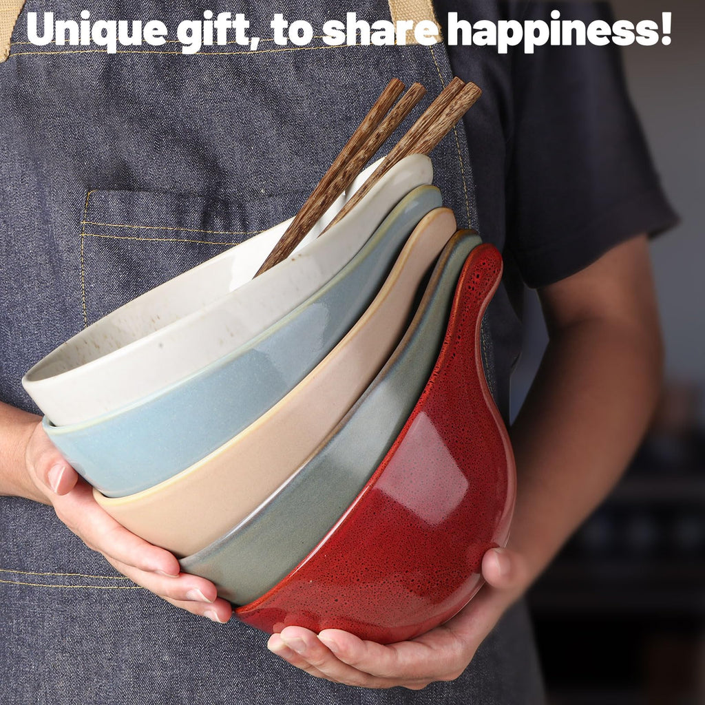 42oz Ceramic Ramen Bowl Set of 4 U167110