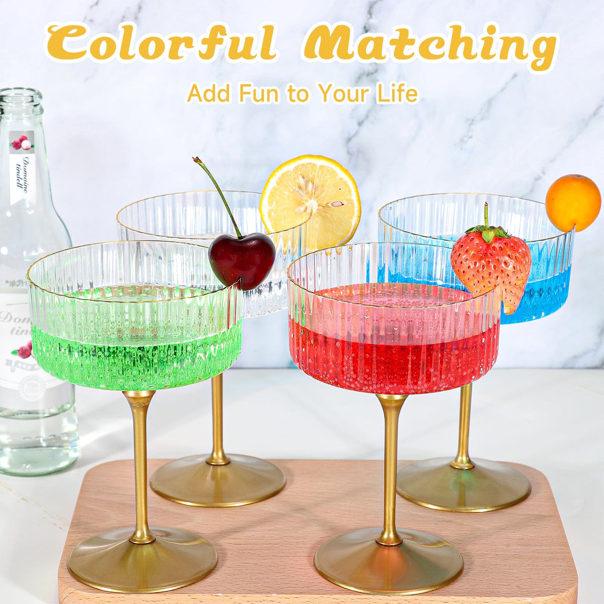 24 Pcs 9 Oz Champagne Martini Glasses Set J52837