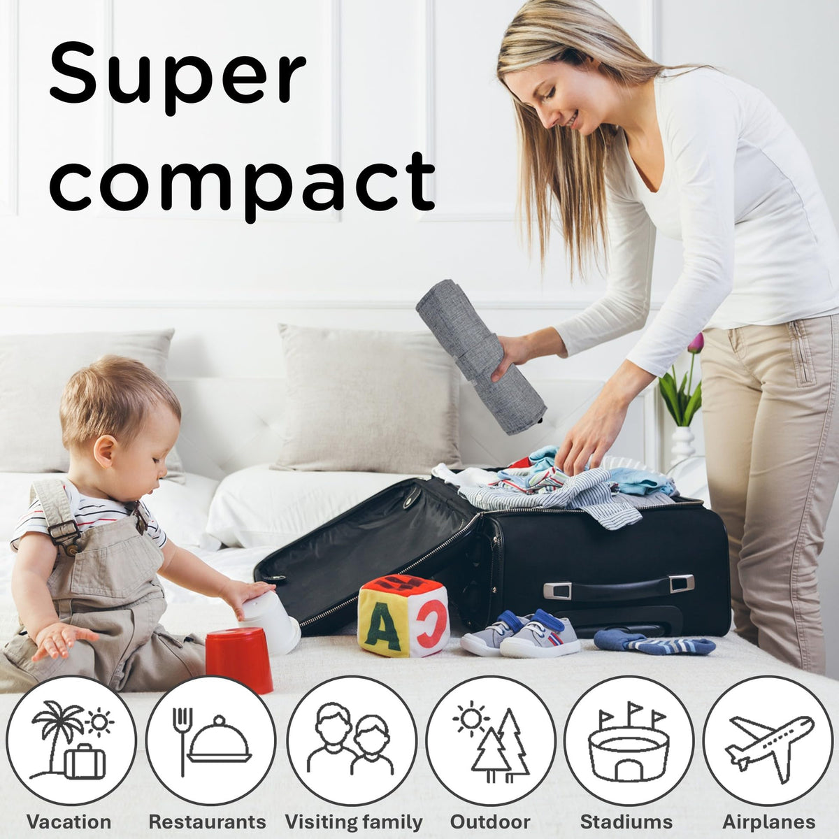 Compact Travel High Chair Portable Baby Harness Seat O7344