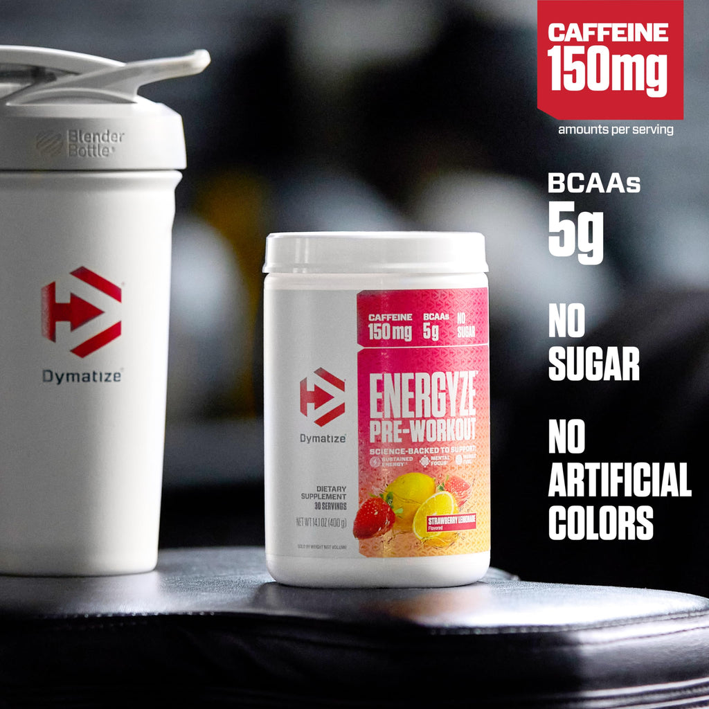 Pre Workout Powder Strawberry Lemonade 150mg Caffeine 5g BCAAs 30 Servings V88447