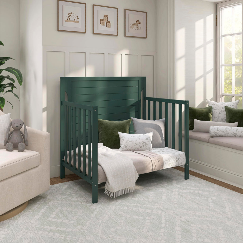 4-in-1 Convertible Mini Baby Crib with Mattress Pad B5778