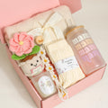 Mom Gift Basket with Blanket, Glass Cup, Candle, Socks & Crochet Flower W856740