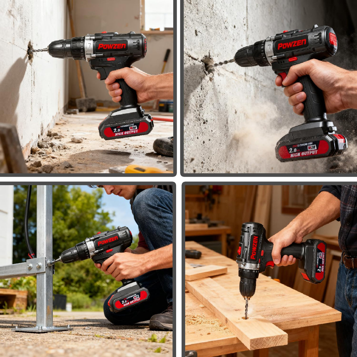 21V Brushless Cordless Power Drill with 2 Battery and Charger U34397