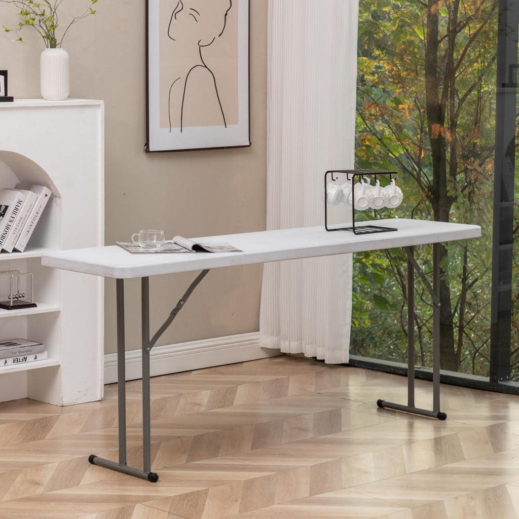 White Plastic Folding Table Set of 2 R607999