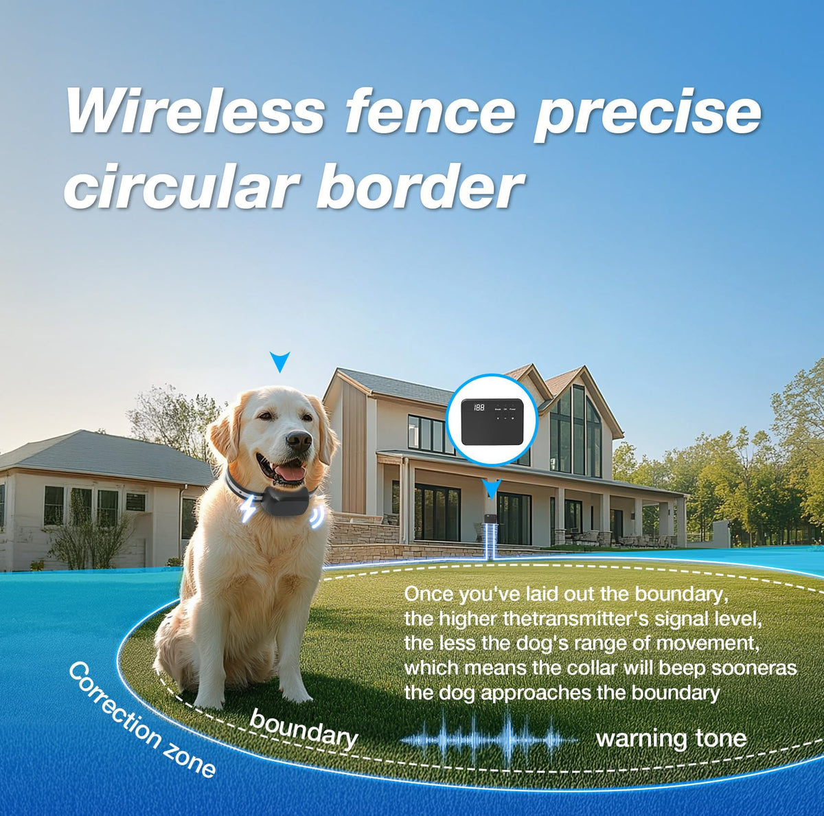 Electric Dog Fence Containment System with Waterproof Training Collar L1084