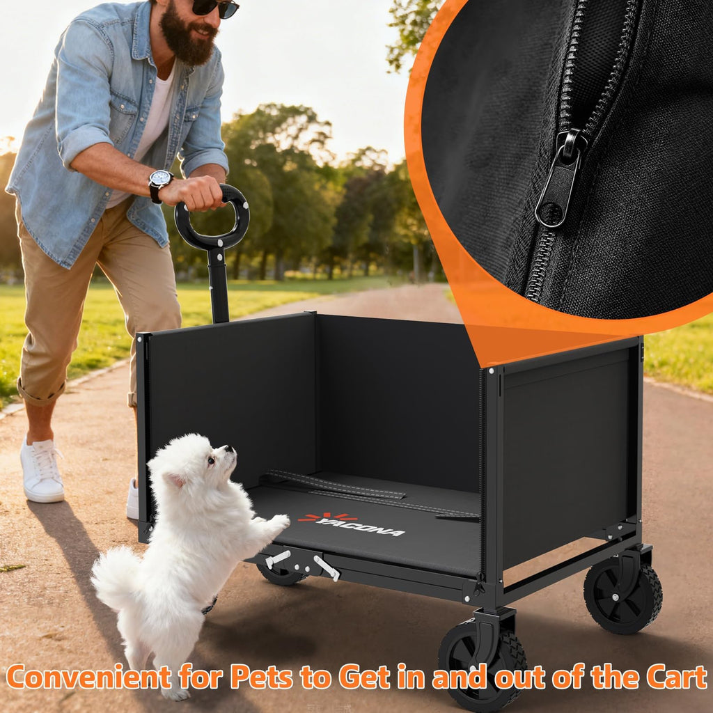 Foldable Heavy Duty Utility Wagon Cart with Wheels G60677