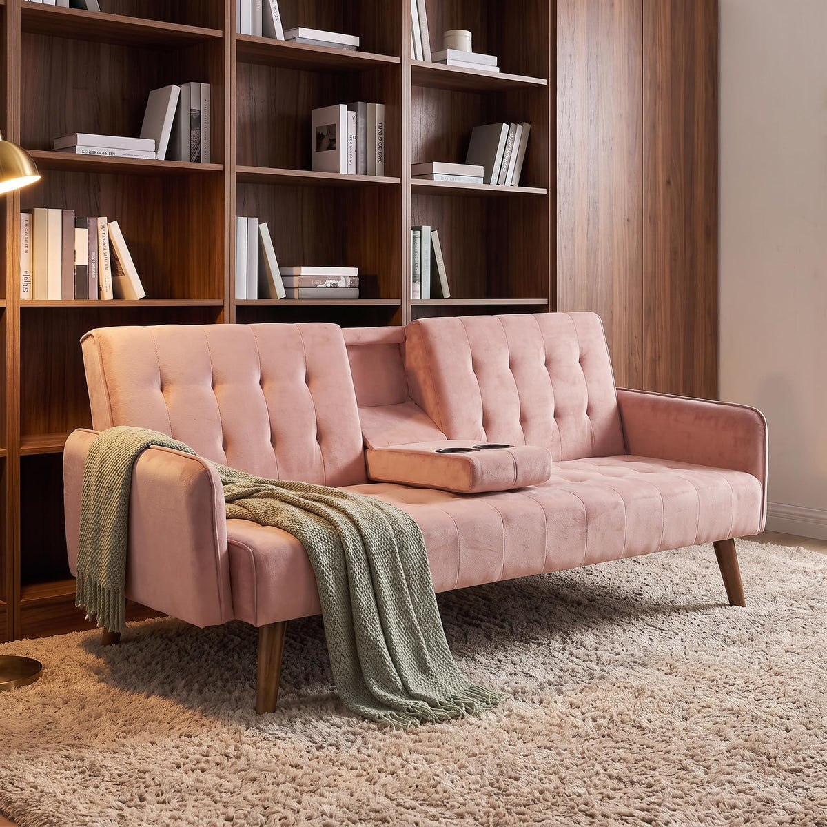 Pink Convertible Sleeper Sofa I326