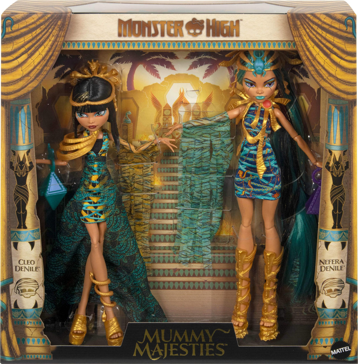Fashion Doll Set 2-Pack with Golden Accessories & Clothes O236