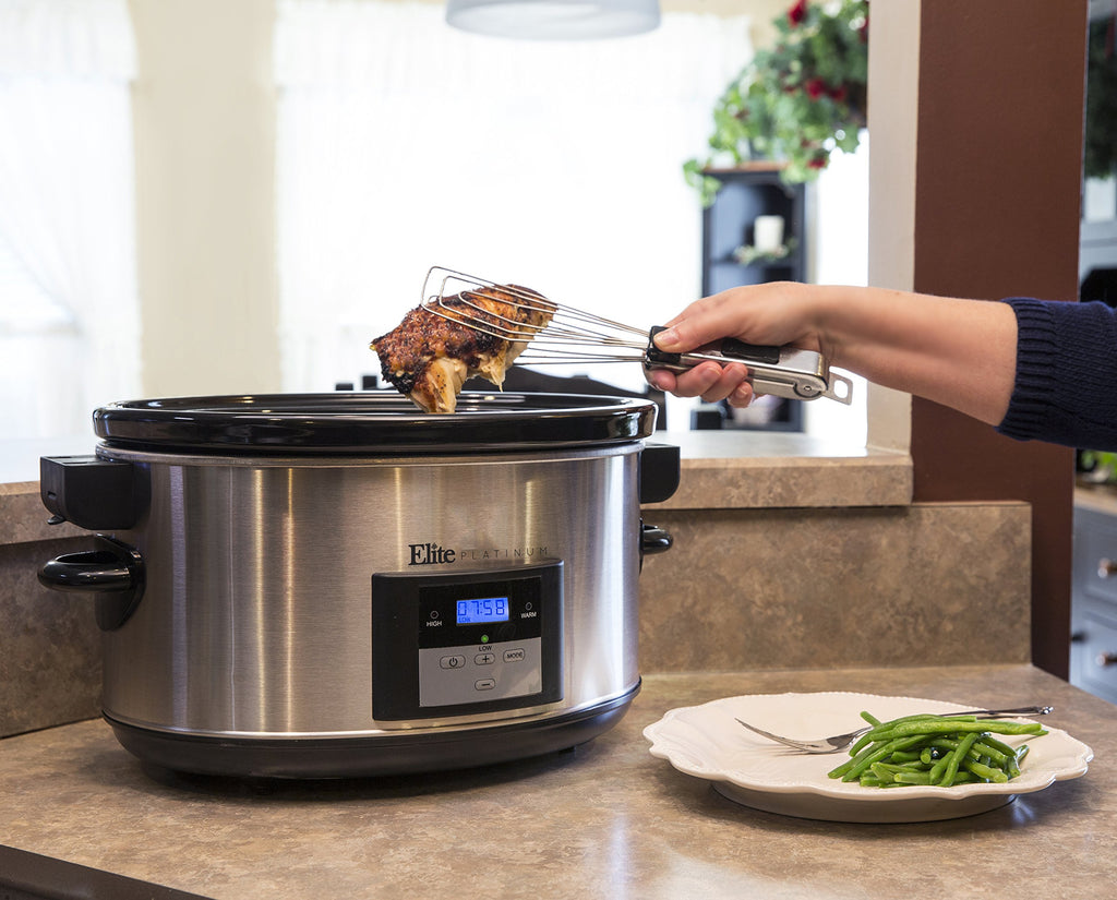 8.5-Quart Stainless Steel Programmable Slow Cooker with Locking Lid P41603