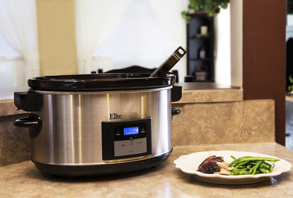 8.5-Quart Stainless Steel Programmable Slow Cooker with Locking Lid P41603