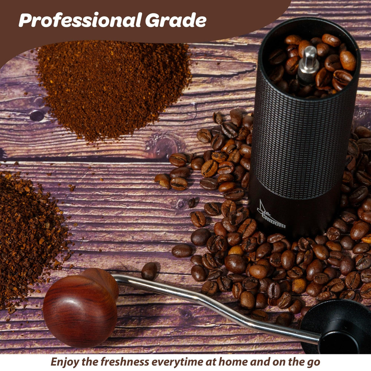 Manual Hand Crank Stainless Steel Conical Burr Coffee Grinder L21047