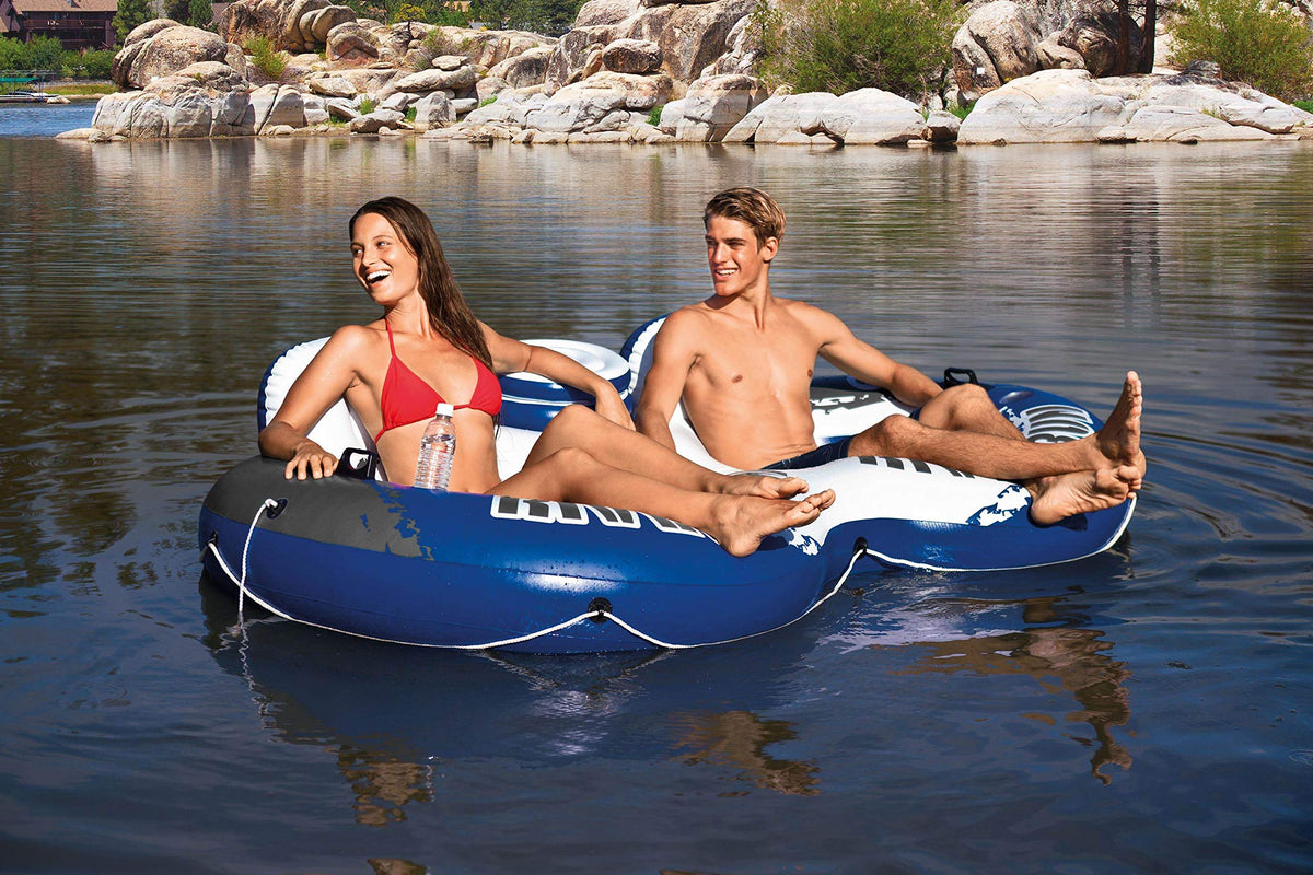 Inflatable 2-Person Floating Lake Lounge, 2-Pack T42008