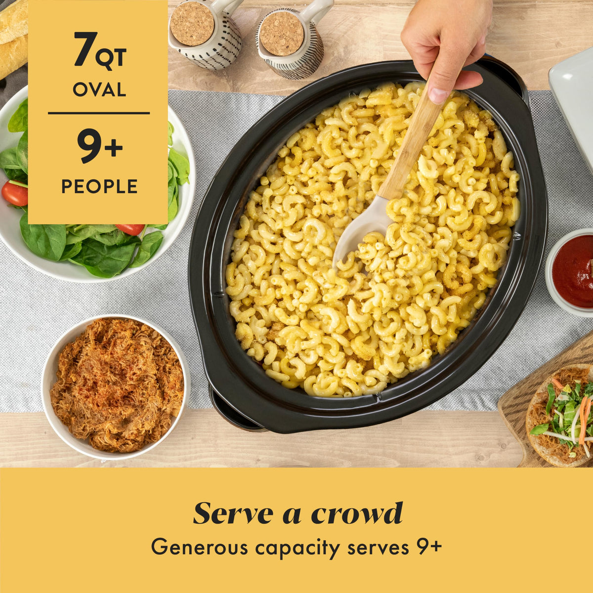 7-Quart Manual Slow Cooker, Family Size, Removable Stoneware, Dishwasher Safe, Stainless Steel Z57652